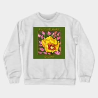 Yellow cactus flower from the state of Arizona Crewneck Sweatshirt